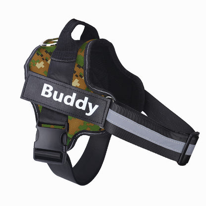 Hi Buddie Personalized Dog Harness, NO PULL, Reflective, Adjustable, Custom Patch.